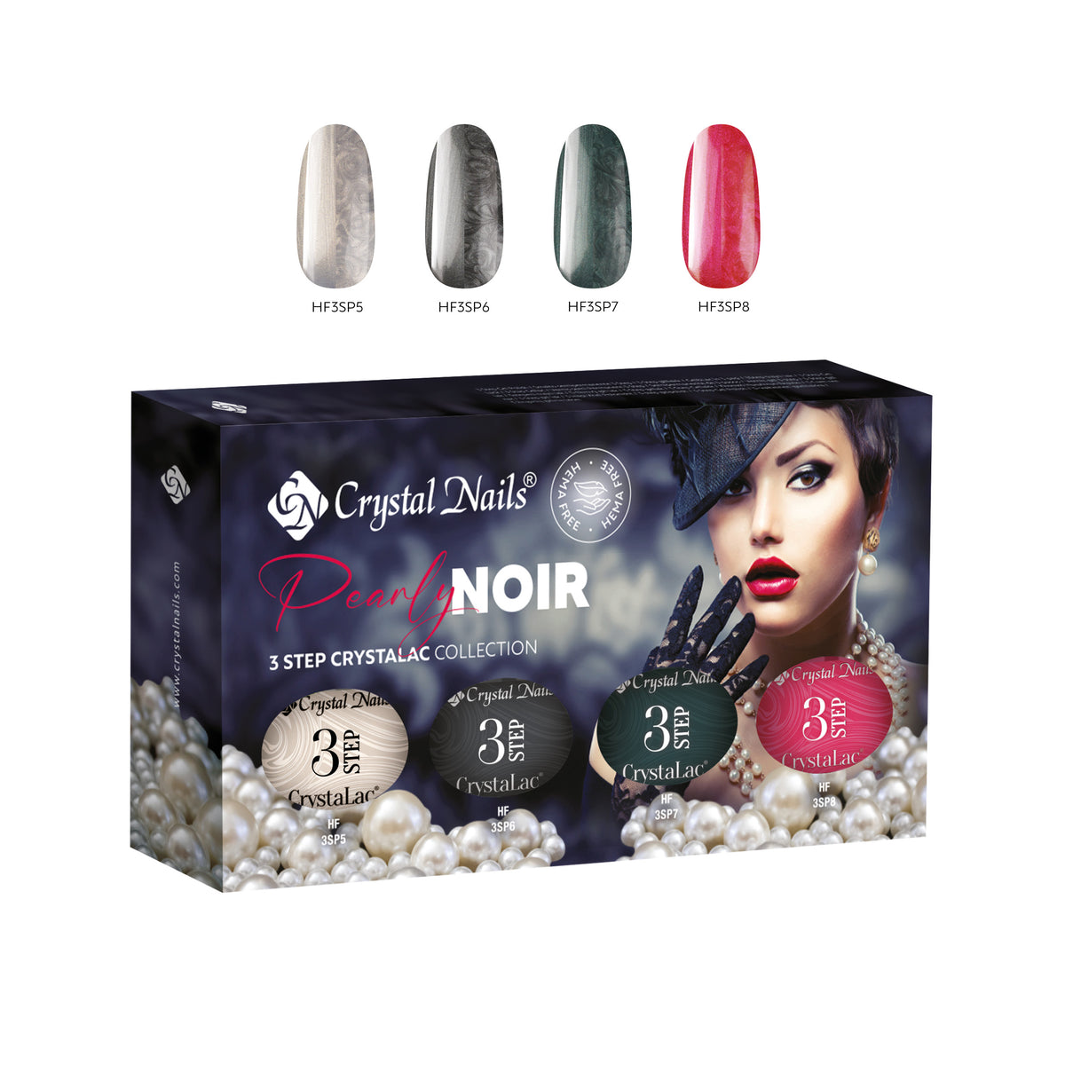 Set de 3 pasos CrystaLac Pearly Noir