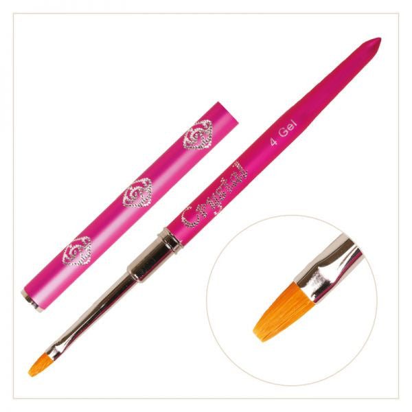 4 PINCELES PARA GEL (Mango rosa)